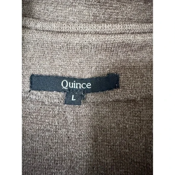 Quince Open Cardigan Women size Large Brown three-quarter sleeves Brown - Picture 2 of 7